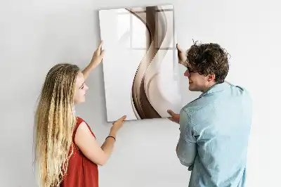 Glazen magneetbord met decoratieve print golf abstractie