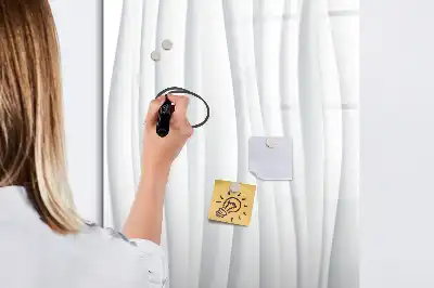 Magnetisch glazen memobord voor aan de muur met abstracte lijnen