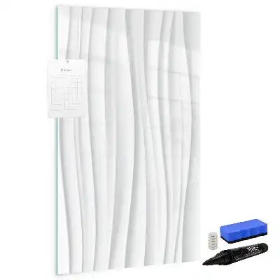 Magnetisch glazen memobord voor aan de muur met abstracte lijnen
