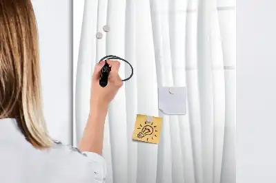 Magnetisch glazen memobord voor aan de muur met abstracte lijnen