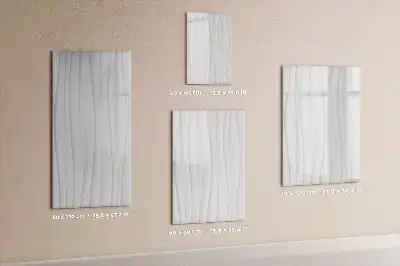 Magnetisch glazen memobord voor aan de muur met abstracte lijnen