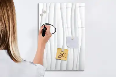 Magnetisch glazen memobord voor aan de muur met abstracte lijnen