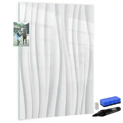 Magnetisch glazen memobord voor aan de muur met abstracte lijnen