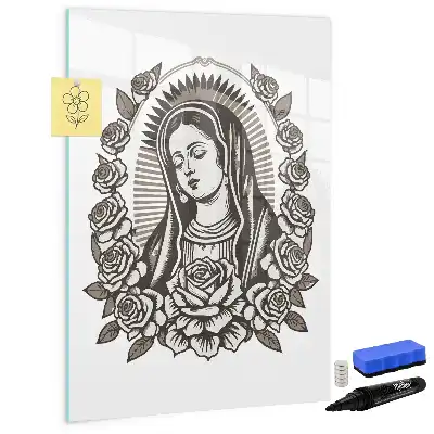 Magnetisch glazen memobord met afbeelding van Onze-Lieve-Vrouw van Guadalupe