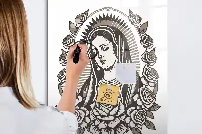 Magnetisch glazen memobord met afbeelding van Onze-Lieve-Vrouw van Guadalupe