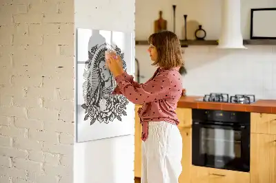Magnetisch glazen memobord met afbeelding van Onze-Lieve-Vrouw van Guadalupe
