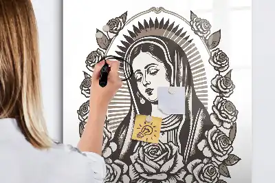 Magnetisch glazen memobord met afbeelding van Onze-Lieve-Vrouw van Guadalupe