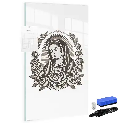 Magnetisch glazen memobord met afbeelding van Onze-Lieve-Vrouw van Guadalupe