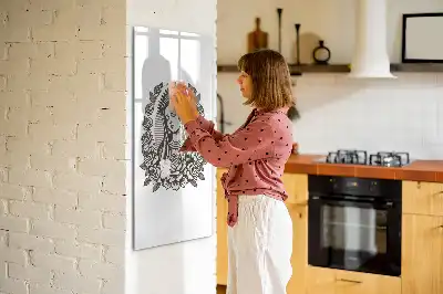 Magnetisch glazen memobord met afbeelding van Onze-Lieve-Vrouw van Guadalupe