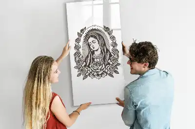 Magnetisch glazen memobord met afbeelding van Onze-Lieve-Vrouw van Guadalupe