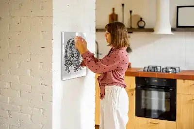 Magnetisch glazen memobord met afbeelding van Onze-Lieve-Vrouw van Guadalupe
