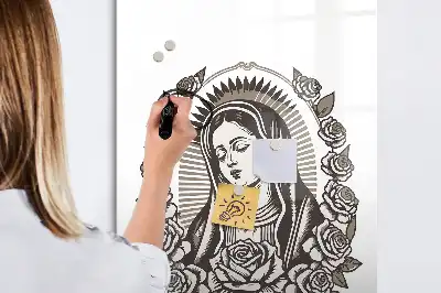 Magnetisch glazen memobord met afbeelding van Onze-Lieve-Vrouw van Guadalupe