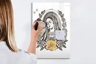 Magnetisch glazen memobord met afbeelding van Onze-Lieve-Vrouw van Guadalupe