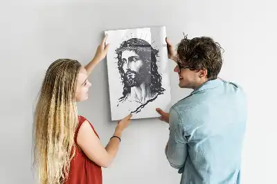 Glazen magneetbord met Jezus Christus print met decoratieve afbeelding
