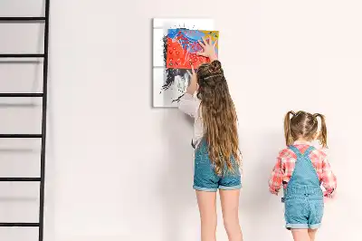 Glazen magneetbord met Jezus Christus print met decoratieve afbeelding