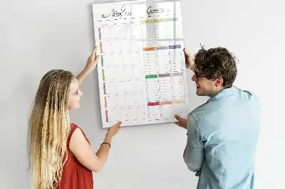 Magnetisch glazen memobord voor aan de muur wekelijks maaltijdplan