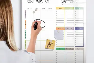 Magnetisch glazen memobord voor aan de muur wekelijks maaltijdplan