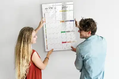 Magnetisch glazen memobord voor aan de muur wekelijks maaltijdplan