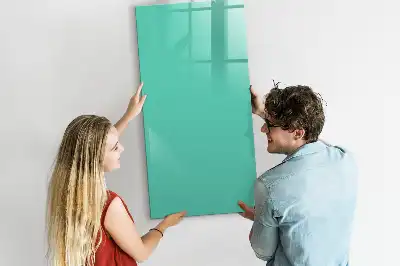 Glazen magneetbord met decoratieve print in de kleur turkoois