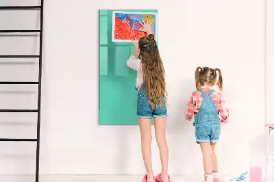 Glazen magneetbord met decoratieve print in de kleur turkoois