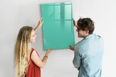 Glazen magneetbord met decoratieve print in de kleur turkoois