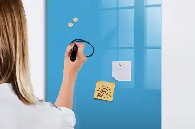 Magnetisch glazen memobord voor aan de muur lichtblauw