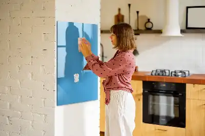 Magnetisch glazen memobord voor aan de muur lichtblauw