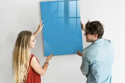 Magnetisch glazen memobord voor aan de muur lichtblauw