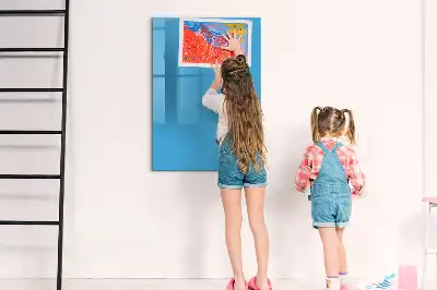Magnetisch glazen memobord voor aan de muur lichtblauw