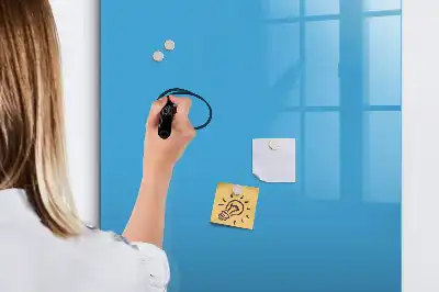 Magnetisch glazen memobord voor aan de muur lichtblauw