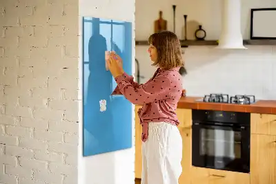 Magnetisch glazen memobord voor aan de muur lichtblauw
