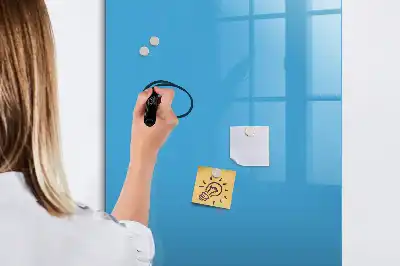 Magnetisch glazen memobord voor aan de muur lichtblauw