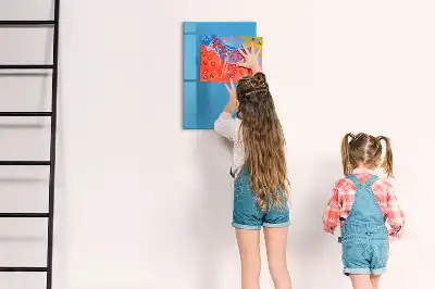 Magnetisch glazen memobord voor aan de muur lichtblauw
