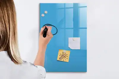 Magnetisch glazen memobord voor aan de muur lichtblauw