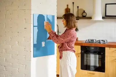 Magnetisch glazen memobord voor aan de muur lichtblauw