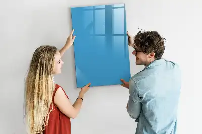 Magnetisch glazen memobord voor aan de muur lichtblauw