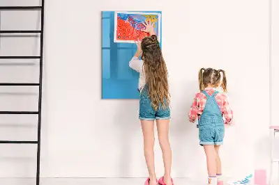 Magnetisch glazen memobord voor aan de muur lichtblauw