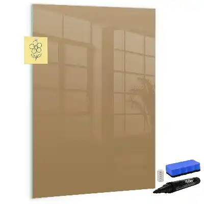 Glazen magneetbord met decoratieve print donkerbeige