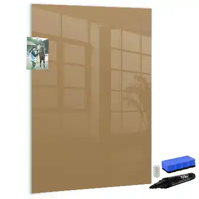 Glazen magneetbord met decoratieve print donkerbeige
