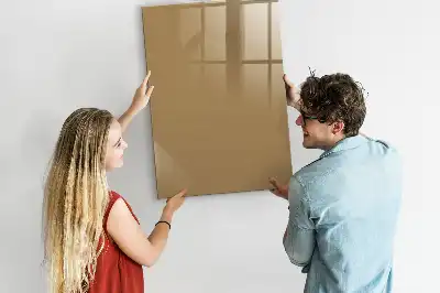 Glazen magneetbord met decoratieve print donkerbeige