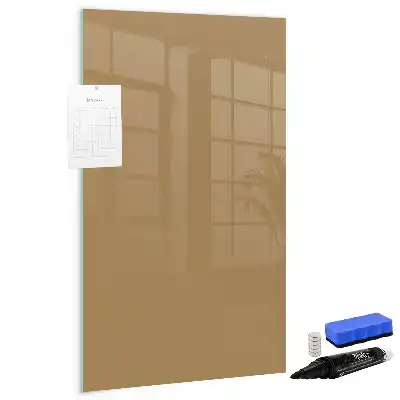 Glazen magneetbord met decoratieve print donkerbeige