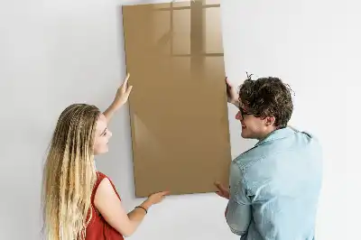 Glazen magneetbord met decoratieve print donkerbeige