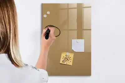 Glazen magneetbord met decoratieve print donkerbeige