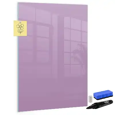 Magnetisch memobord van glas in de kleur lila