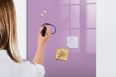Magnetisch memobord van glas in de kleur lila