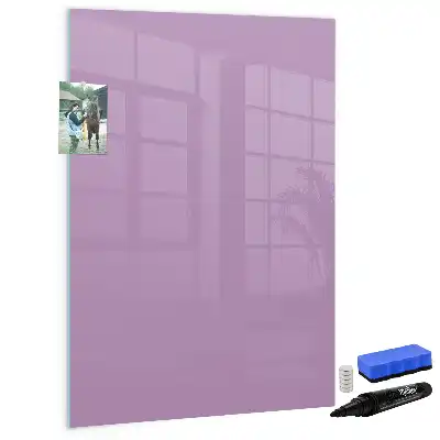 Magnetisch memobord van glas in de kleur lila
