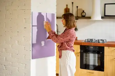 Magnetisch memobord van glas in de kleur lila