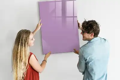 Magnetisch memobord van glas in de kleur lila