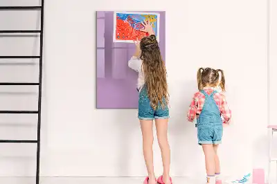 Magnetisch memobord van glas in de kleur lila