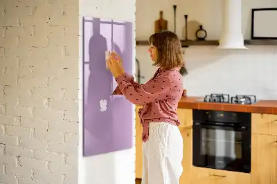Magnetisch memobord van glas in de kleur lila